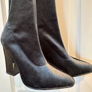 Slate blue zara thigh high boots (size 38/7.5)